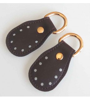 Çanta Aksesuar Koyu Kahve Renk, Sapların Uç Kısmına Dikmek İçin Deri Aparat.