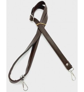 Çanta Aksesuar Koyu Kahverengi 125X2 Cm Çanta Sapı Sürgütlü Gümüş Metal