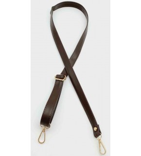 Çanta Aksesuar Koyu Kahverengi 125X2 Cm Çanta Sapı Sürgütlü Light Gold Metal