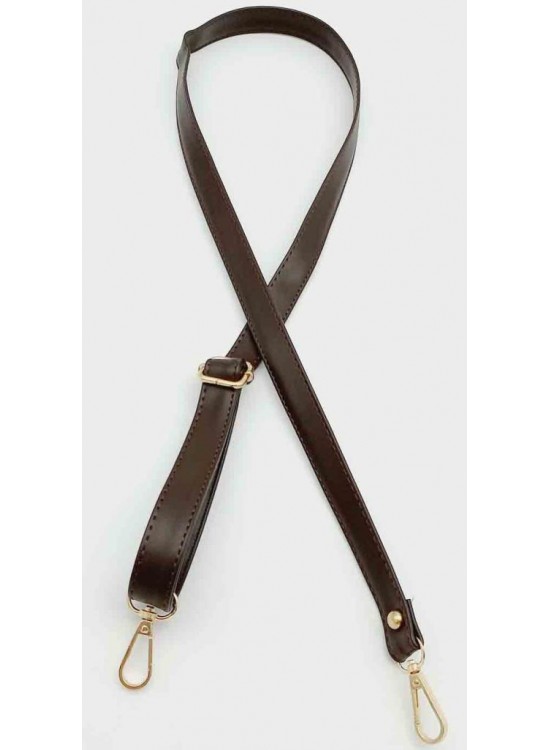 Çanta Aksesuar Koyu Kahverengi 125X2 Cm Çanta Sapı Sürgütlü Light Gold Metal