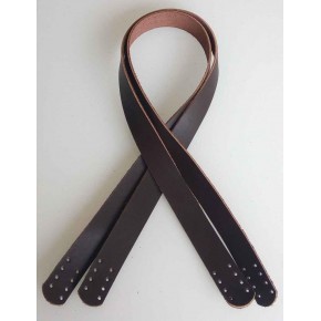 Çanta Aksesuar Koyu Kahverengi Gerçek Deri 70X2.3 Cm Çift Sap