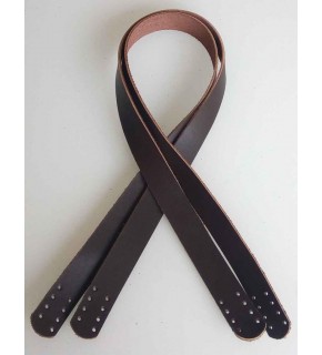 Çanta Aksesuar Koyu Kahverengi Gerçek Deri 70X2.3 Cm Çift Sap