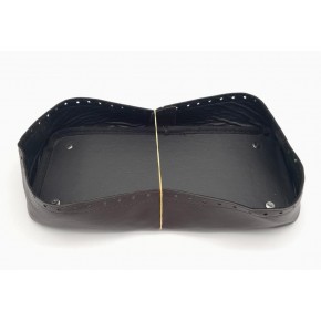 Çanta Aksesuar Koyu Kahverengi Suni Deri 28x13 cm Yüksek Çanta Tabanı Gümüş Metalli