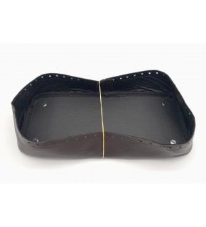 Çanta Aksesuar Koyu Kahverengi Suni Deri 28x13 cm Yüksek Çanta Tabanı Gümüş Metalli