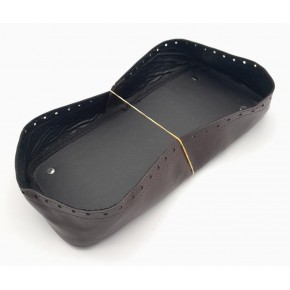 Çanta Aksesuar Koyu Kahverengi Suni Deri 28x13 cm Yüksek Çanta Tabanı Gümüş Metalli