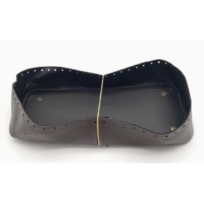 Çanta Aksesuar Koyu Kahverengi Suni Deri 28x13 cm Yüksek Çanta Tabanı Light Gold Metalli