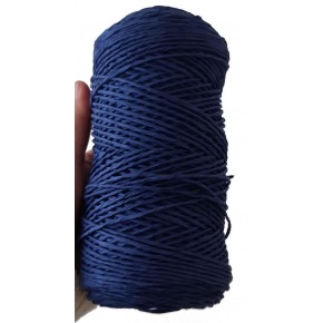 Çanta Aksesuar Koyu Mavi Renk Bükümlü Rafya