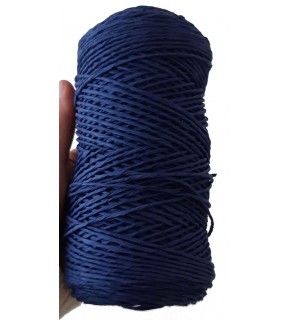 Çanta Aksesuar Koyu Mavi Renk Bükümlü Rafya