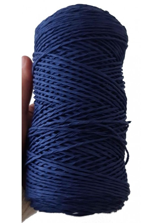 Çanta Aksesuar Koyu Mavi Renk Bükümlü Rafya Çanta Aksesuar Koyu Mavi Renk Bükümlü Rafya