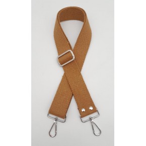 Çanta Aksesuar Koyu Sütlü Kahve 120X4 Cm Pamuklu Kolon Gümüş Metal