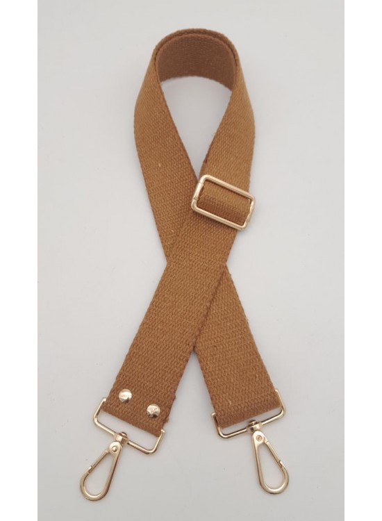 Çanta Aksesuar Koyu Sütlü Kahve 120X4 Cm Pamuklu Kolon Light Gold Metal Çanta Aksesuar Koyu Sütlü Kahve 120X4 Cm Pamuklu Kolon Light Gold Metal