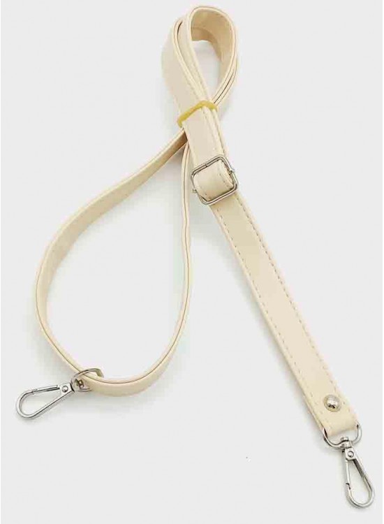 Çanta Aksesuar Krem 125X2 Cm Çanta Sapı Sürgütlü Gümüş Metal