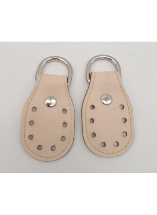 Çanta Aksesuar Krem Çift Kat Dikişli Suni Deri Sapucu Böce Gümüş Metalli