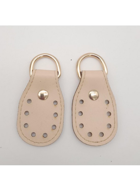 Çanta Aksesuar Krem Çift Kat Dikişli Suni Deri Sapucu Böce Light Gold Metalli