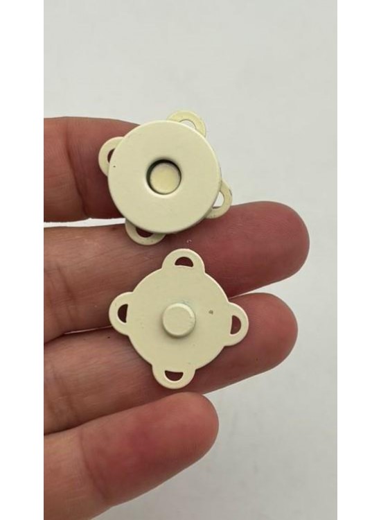 Çanta Aksesuar Krem Dikilebilir Mıknatıslı Çıtçıt