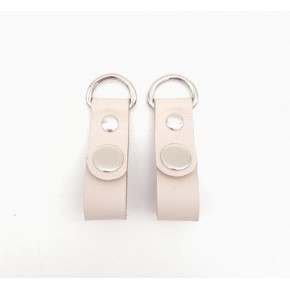 Çanta Aksesuar Krem Gerçek Deri Çıtçıtlı Sapucu Böce Gümüş Metalli