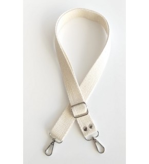 Çanta Aksesuar Krem Pamuklu Kolon Ayarlamalı Çanta Sapı