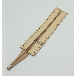 Çanta Aksesuar Krem Renk 28 Cm Derili Fermuar Gümüş Metalli