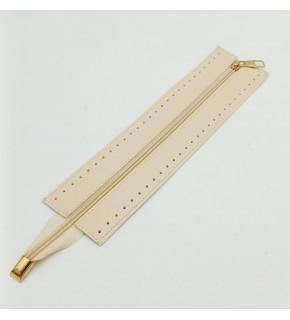 Çanta Aksesuar Krem Renk 28 Cm Derili Fermuar Light Gold Metalli