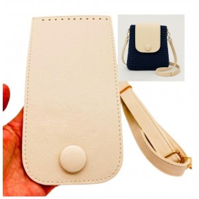 Çanta Aksesuar Krem Renk Button Model  Çanta Yapım Seti Light Gold Metalli