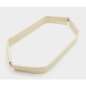 Çanta Aksesuar Krem Renk Derili Metal Çanta Ağzı 33 Cm