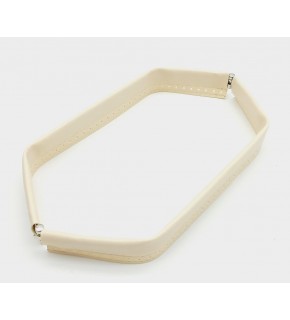 Çanta Aksesuar Krem Renk Derili Metal Çanta Ağzı 33 Cm