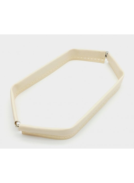 Çanta Aksesuar Krem Renk Derili Metal Çanta Ağzı 33 Cm Çanta Aksesuar Krem Renk Derili Metal Çanta Ağzı 33 Cm