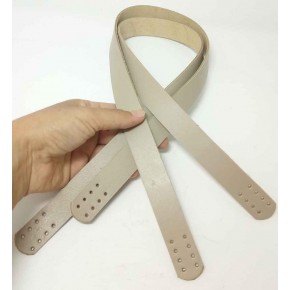 Çanta Aksesuar Krem Renk Gerçek Deri 70X2.3 Cm Çift Sap