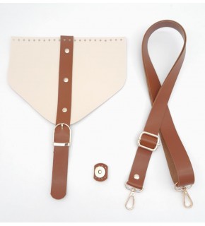 Çanta Aksesuar Krem Renk Taba Şeritli Suni Deri Çanta Seti Light Gold Metalli