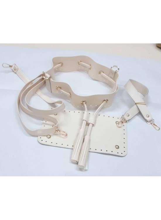 Çanta Aksesuar Krem Renk Torba Çanta Seti