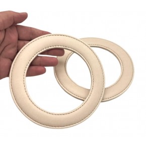 Çanta Aksesuar Krem Renk Yuvarlak 13.5 cm Suni Deri Çanta Sapı