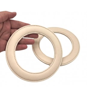 Çanta Aksesuar Krem Renk Yuvarlak 13.5 cm Suni Deri Çanta Sapı