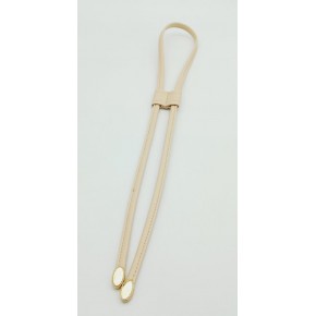 Çanta Aksesuar Krem Suni Deri Dikişli Büzgü Light Gold Metalli