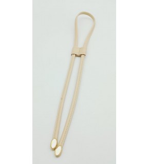 Çanta Aksesuar Krem Suni Deri Dikişli Büzgü Light Gold Metalli