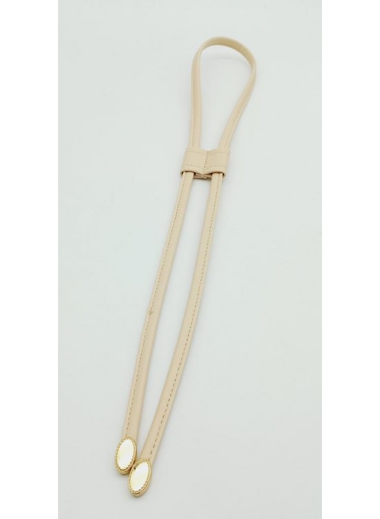 Çanta Aksesuar Krem Suni Deri Dikişli Büzgü Light Gold Metalli