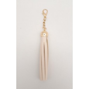 Çanta Aksesuar Krem Suni Deri Kovanlı Püskül Light Gold Metalli