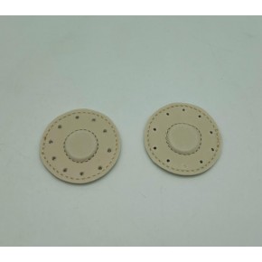 Çanta Aksesuar Krem Suni Derili Yuvarlak  Gizli  Mıknatıs