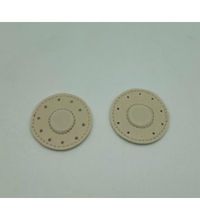 Çanta Aksesuar Krem Suni Derili Yuvarlak  Gizli  Mıknatıs