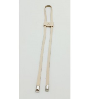 Çanta Aksesuar Krem Tek Kat Suni Deri Büzgü Gümüş Metalli