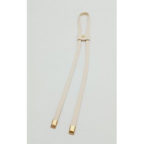 Çanta Aksesuar Krem Tek Kat Suni Deri Büzgü Light Gold Metalli