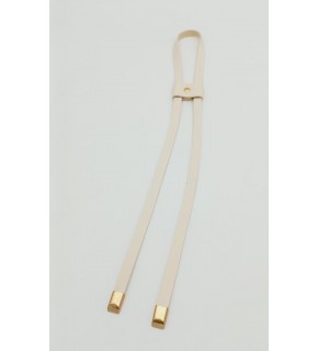 Çanta Aksesuar Krem Tek Kat Suni Deri Büzgü Light Gold Metalli