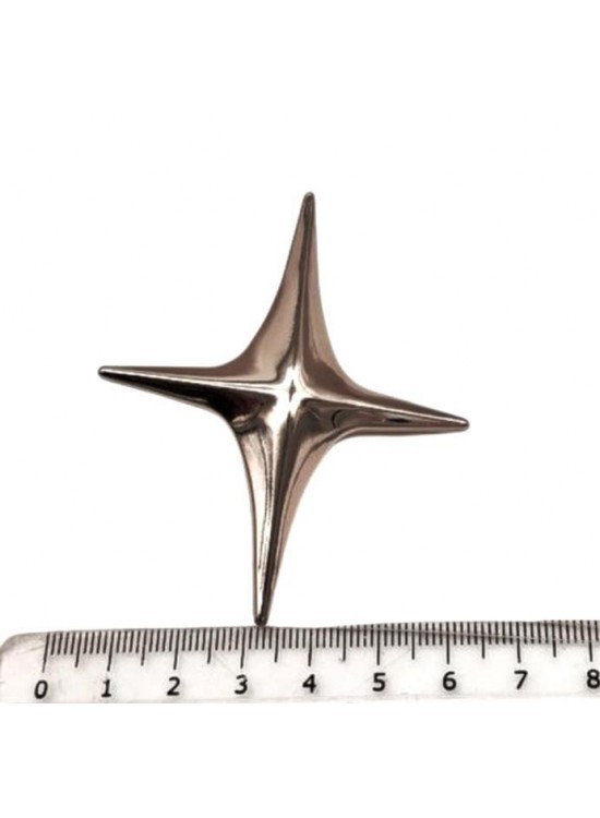 Çanta Aksesuar Kuzey Yıldızı Model  Plaka Süs Gümüş Renk