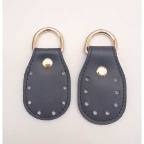 Çanta Aksesuar Lacivert Çift Kat Dikişli Suni Deri Sapucu Böce Light Gold Metalli