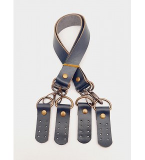 Çanta Aksesuar Lacivert Gerçek Deri 55 Cm Çift Sap Misu Model Antik Metal