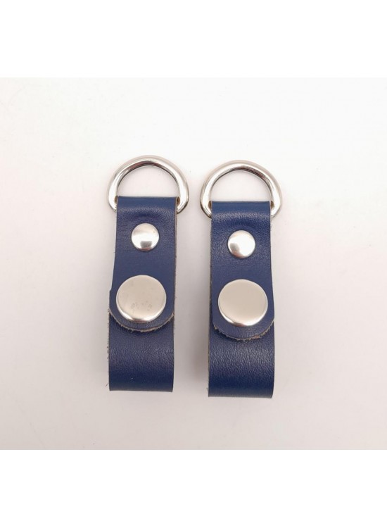 Çanta Aksesuar Lacivert Gerçek Deri Çıtçıtlı Sapucu Böce Gümüş Metalli