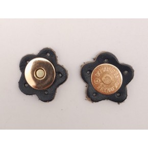 Çanta Aksesuar Lacivert Gerçek Derili Çiçek Model Mıknatıslı Çıtçıt Light Gold Metalli