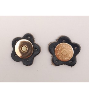 Çanta Aksesuar Lacivert Gerçek Derili Çiçek Model Mıknatıslı Çıtçıt Light Gold Metalli