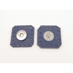 Çanta Aksesuar Lacivert Gerçek Derili Kare Mıknatıslı Çıtçıt Gümüş Metalli