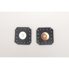 Çanta Aksesuar Lacivert Gerçek Derili Kare Mıknatıslı Çıtçıt Light Gold Metalli