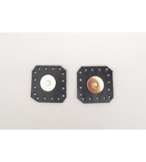 Çanta Aksesuar Lacivert Gerçek Derili Kare Mıknatıslı Çıtçıt Light Gold Metalli